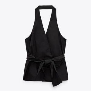 Zara - WRAP FRONT POPLIN TOP - SIZE Mediun